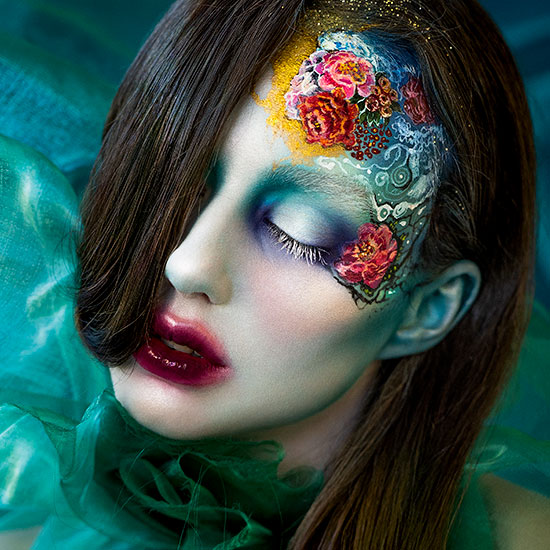 Mimi Choi Creates Amazing Dreamy Floral Makeup on a Beautiful Model